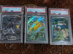 Pokemon Graded Lot #114 Zekrom PSA 9, #088 Pikachu PSA 9, #051 Snorlax PSA 9 - Image 1