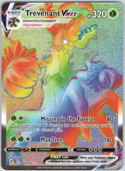 Trevenant VMAX 206/203 Rainbow Rare Evolving Skies Pokemon NM - Image 1