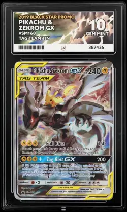 ACE 10 Pikachu & Zekrom GX Holo Promo SM Promos SM168 NM - Image 1