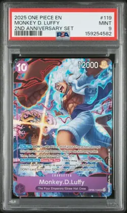 2025 ONE PIECE MONKEY D. LUFFY 2ND ANNIVERSARY SET EN #119 PSA 9 - Image 1