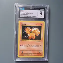CGC 9 Mint Vulpix Base Set 1st Edition Insufficient Ink Error Pokemon Card - Image 1