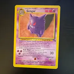 Pokemon TCG Gengar 20/62 Fossil Rare Holo English 1999 Unlimited 80 HP WotC - Image 1