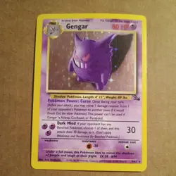 Pokemon Gengar 5/62 Fossil Holo Rare Unlimited Vintage TCG 5/62 - Image 1