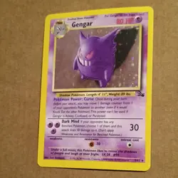 Pokemon Gengar 5/62 Fossil Holo Rare Unlimited Vintage TCG 5/62 - Image 3
