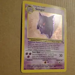Pokemon Gengar 5/62 Fossil Holo Rare Unlimited Vintage TCG 5/62 - Image 2