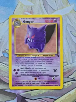 Gengar 20/62 Unlimited Non Holo Fossil 1999 Pokemon Card TCG Rare LP - Image 1