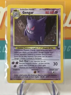 Gengar #5 Holo Rare Pokemon WoTC TCG 1999 Fossil Unlimited MP Moderately Played - Image 3