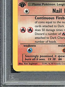 DARK CHARIZARD 2000 Pokemon Team Rocket 1st Edition Non Holo #21 - PSA 6 -636 - Image 5