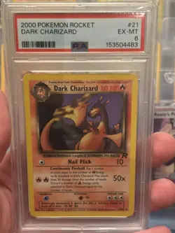 Pokemon TCG Dark Charizard 21/82 Non-Holo Rare Team Rocket 2000 Psa 6 - Image 1