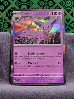 Espeon Holo 033/131 Prismatic Evolutions English Pokemon Card - Image 1