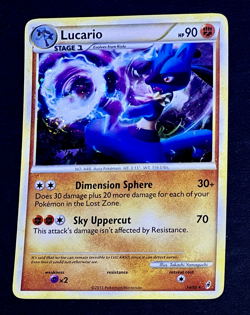 2011 Pokemon LUCARIO Call of Legends Set COSMOS HOLO Foil Rare Card 14/95 SWIRL - Image 1