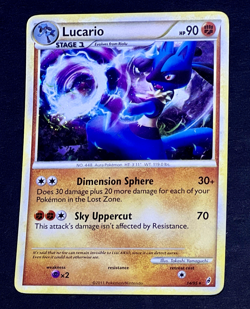 2011 Pokemon LUCARIO Call of Legends Set COSMOS HOLO Foil Rare Card 14/95 SWIRL - Image 2