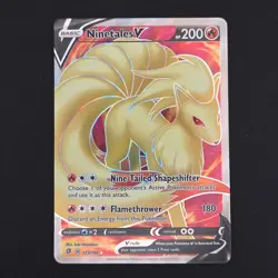 Pokemon TCG Card Ninetales V 177/192 Rebel Clash Ultra Rare Full Art - NM - Image 1