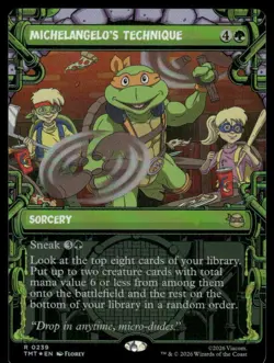 Michelangelo's Technique (Showcase) #0239 Foil TMNT MTG Magic the Gathering card - Image 1