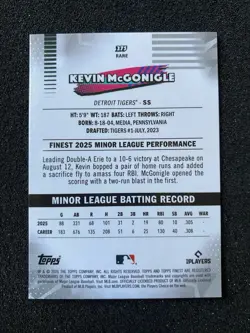 2026 Topps Finest Kevin McGonigle Rare Rookie Detroit Tigers #275 RC - Image 2