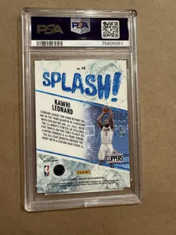 2021 NBA Donruss Optic #15 KAWHI LEONARD Splash! Prizm BLACK 1/1 PSA Mint 9 - Image 2