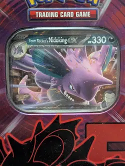 Pokemon TCG Team Rocket Tin – Team Rocket’s Nidoking ex – Factory Sealed 4 packs - Image 5