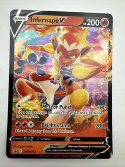 Pokemon Card Infernape V SWSH252 Black Star Promo Half Art Ultra Rare Holo NM - Image 1