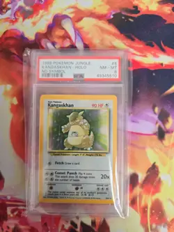 1999 pokemon jungle 5 kangaskhan-holo No Symbol PSA 8 - Image 1