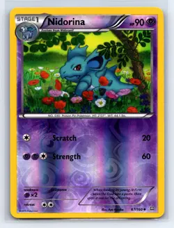 Nidorina 67/160 Uncommon Primal Clash Pokemon Reverse Holo Lightly Played - Image 1