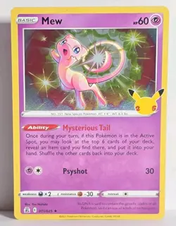 Mew 011/025 Pokemon Celebrations 25th Anniversary Holo Rare Pikachu Stamped NM - Image 1