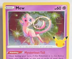 Mew 011/025 Pokemon Celebrations 25th Anniversary Holo Rare Pikachu Stamped NM - Image 2
