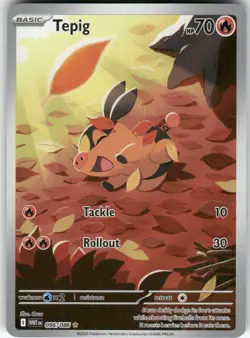 Tepig 096/086 Illustration Rare White Flare Pokemon Holo Near Mint - Image 1