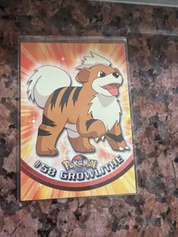 Growlithe - Pokemon - #58 - Topps - TV Animation Edition - Blue NM - Image 1