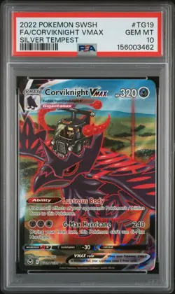 2022 POKEMON SWORD & SHIELD SILVER TEMPEST FULL ART/CORVIKNIGHT VMAX PSA 10 - Image 1