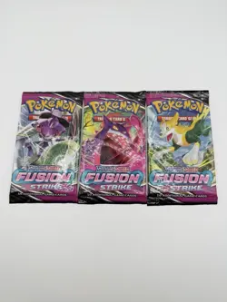 Lot Of 3 Pokemon Sword and Shield Fusion Strike Booster Packs NEW SEALED - Image 2