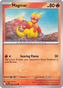 Magmar #020/159 Sv09 Journey Together Common Reverse Holo Pokemon TCG NM - Image 1
