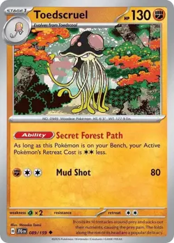 Toedscruel #089/159 Sv09 Journey Together Uncommon Reverse Holo Pokemon TCG NM - Image 1