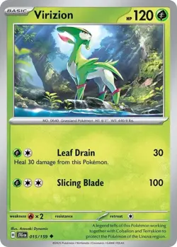 Virizion #015/159 Sv09 Journey Together Uncommon Reverse Holo Pokemon TCG NM - Image 1