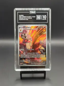 Blaziken 192/182 SV10 Destined Rivals Illustration Rare Holo English TAG 10 - Image 1