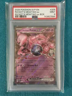 PSA 9 Team Rocket’s Mewtwo ex #205 SVP Black Star Promo Pokemon Mint - Image 1