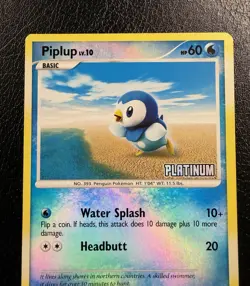 Pokemon TCG Piplup 71/100 Burger King Promos Platinum Reverse Holo Stamped LP - Image 2