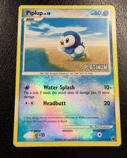 Pokemon TCG Piplup 71/100 Burger King Promos Platinum Reverse Holo Stamped LP - Image 4