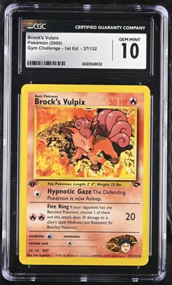 Brock's Vulpix 2000 Pokemon Gym Challenge 1st Edition CGC 10 #37 - Image 1