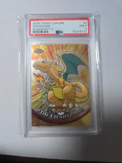 2000 TOPPS CHROME POKEMON T.V. #6 CHARIZARD PSA 9 - Image 1