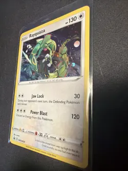 2020 Pokemon Rayquaza Sworld & Shield Black Star Promo Cosmos Holo SWSH029 LP - Image 2