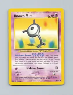 Unown [Y] 40/64 Uncommon Neo Revelation Pokemon Unlimited Heavily Played - Image 1