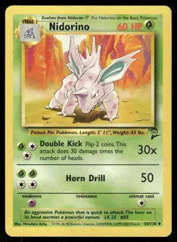 Pokemon Nidorino Base Set 2 54/130 UC NM/M - Image 1