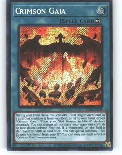 Crimson Gaia (Secret Rare) RA05-EN070 Yu-Gi-Oh 1st Edition NM - Image 1