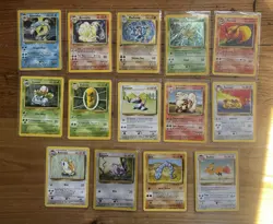 Pokemon Card WOTC Bundle Base Set, Jungle - 14 Cards Inc 4 Holo & 1 NH Rare - Image 1