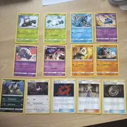 Sun + Moon Forbidden Light Set Pokemon Card Bundle - 14 Cards - No Duplicates - Image 1