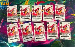 One Piece x Round One 1 Sealed Promo Lot of 10 Packs English TCG Bowling - Image 1