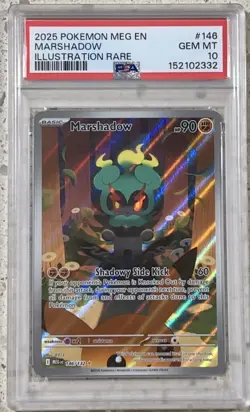 2025 Pokemon Mega Evolution Marshadow Illustration Rare #146/132 PSA 10 GEM MINT - Image 1
