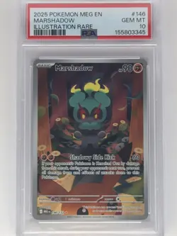 2025 Pokemon Mega Evolution Marshadow 146/132 Illustration Rare PSA 10 GEM MINT - Image 1