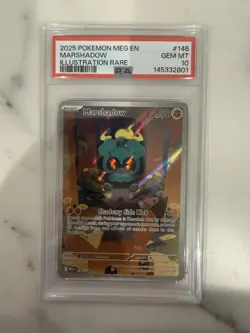 2025 Pokemon Mega Evolution Marshadow Illustration Rare 146/132 PSA 10 Gem Mint - Image 1