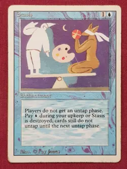 Magic The Gathering REVISED EDITION STASIS blue card MTG - Image 1